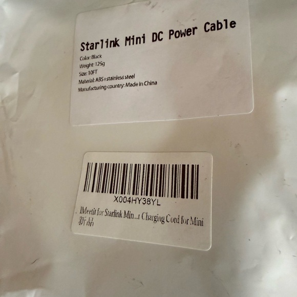 Starlink‎ NWT Mini DC Power Cable 10FT Black Stainless Steel Charging Cord - Picture 3 of 5